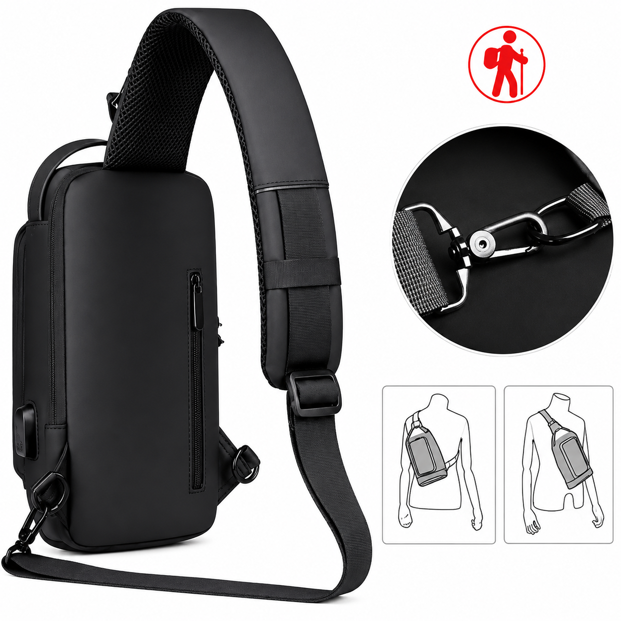 Smart USB Charging Shoulder Bag – Stylish, Compact & Travel Ready 🎒🔌