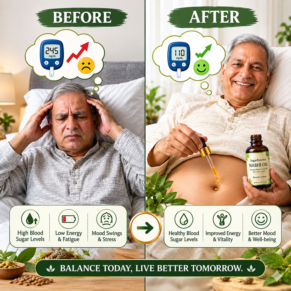 🌿 BUY 1 GET 1 FREE – Sugar Balance & Weight Control Nabhi Oil! 🎁