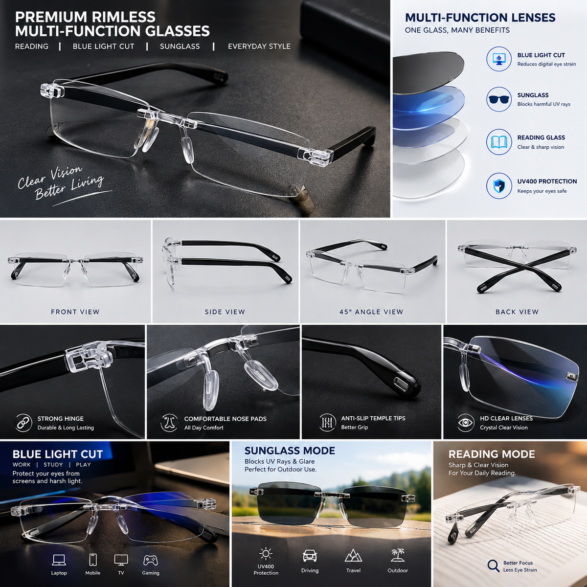 👓 Daily Use Multi-Purpose Glasses BUY 1 GET 1 FREE!   🎁